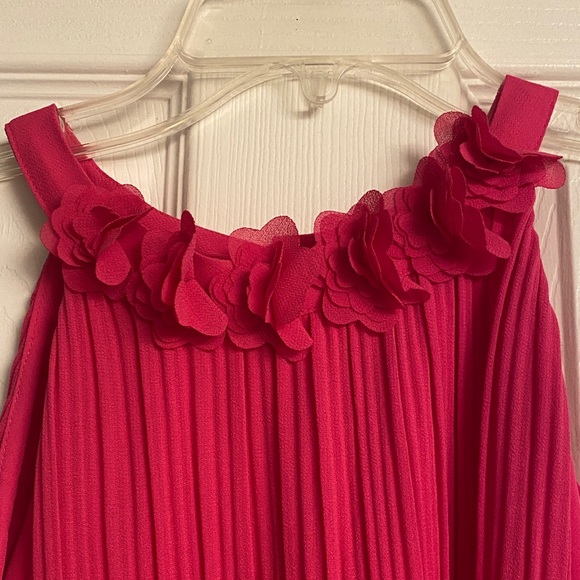 CeCe Fuchsia Ruffled Halter Blouse - Picture 2 of 2